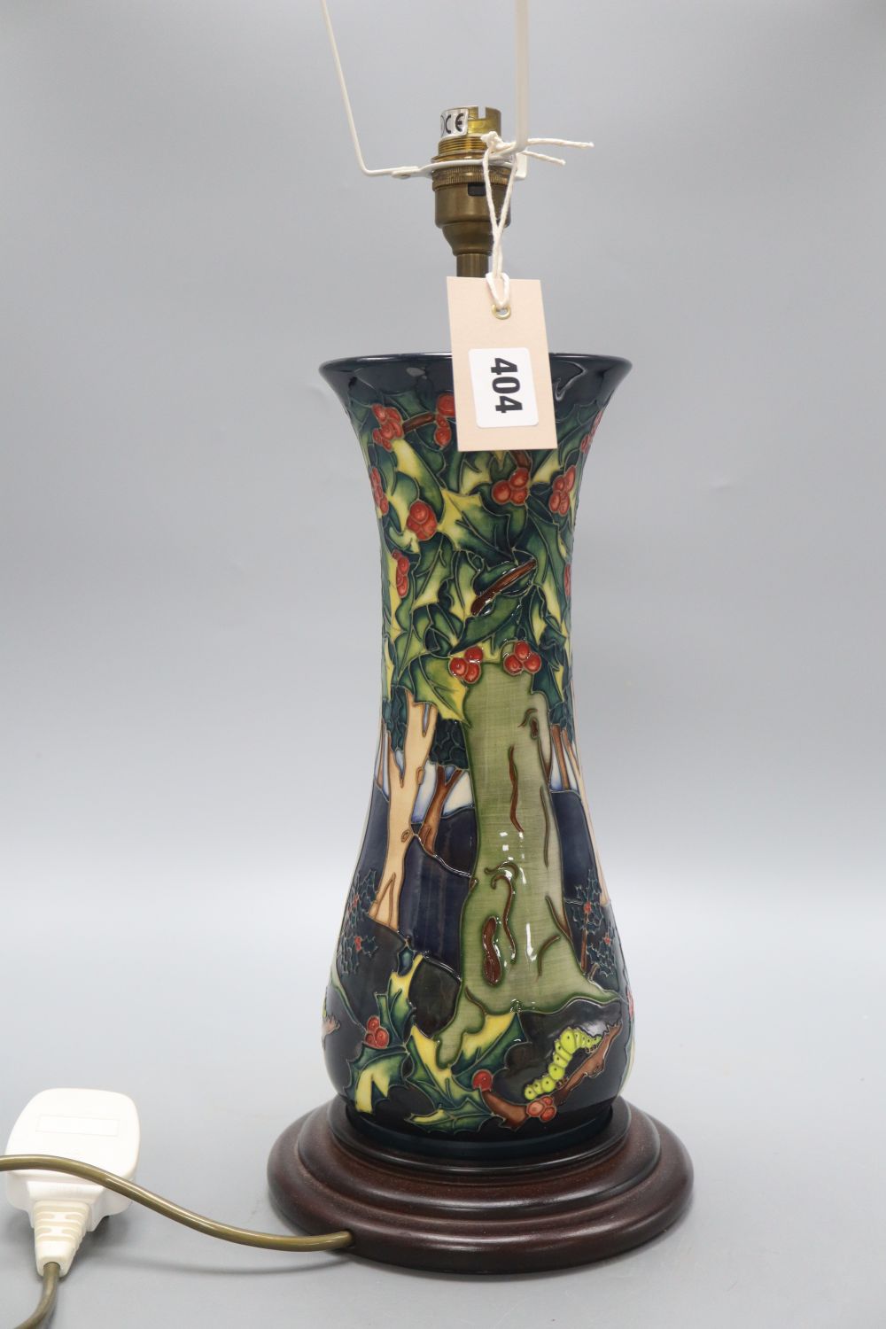 A Moorcroft Forest pattern table lamp